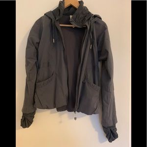 Lululemon Grey Hooded Windbreaker Jacket Size 4